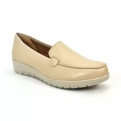 Women Soft Leather Comfort Loafers Removable Insole 12701 Beige, By Amelie -Comfort Heels Sales women soft leather comfort loafers removable insole 12701 beige by amelie 2