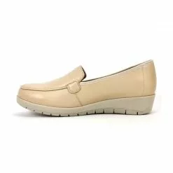 Women Soft Leather Comfort Loafers Removable Insole 12701 Beige, By Amelie -Comfort Heels Sales women soft leather comfort loafers removable insole 12701 beige by amelie 4