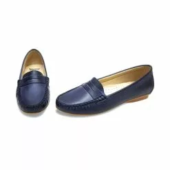 Women Soft Leather Loafers 903CA Navy, By Casual -Comfort Heels Sales women soft leather loafers 903ca navy by casual 3