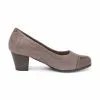 Womens Comfort Leather Pumps Patent Toe Removable Insole 93 Taupe, By TuPié -Comfort Heels Sales womens comfort leather pumps patent toe removable insole 93 taupe by tupie
