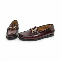 Womens Florentik Leather Beefroll Chain Loafers Rubber Sole 504 Burgundy, By María Tovar -Comfort Heels Sales womens florentik leather beefroll chain loafers rubber sole 504 burgundy by maria tovar 3