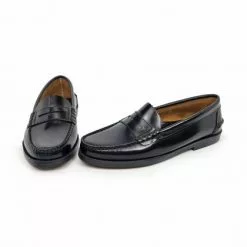 Womens Florentik Leather Beefroll Penny Loafers Rubber Sole 400 Black, By María Tovar -Comfort Heels Sales womens florentik leather beefroll penny loafers rubber sole 400 black by maria tovar 3