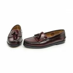 Womens Florentik Leather Beefroll Tassels Loafers Rubber Sole 507 Burgundy, By María Tovar -Comfort Heels Sales womens florentik leather beefroll tassels loafers rubber sole 507 burgundy by maria tovar 3