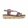 Womens Leather Flat Sandals Padded Insole 22106 Multicolor, By Blusandal