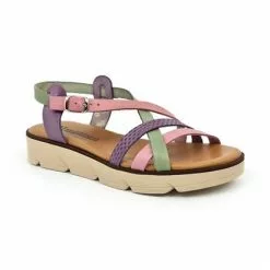 Womens Leather Flat Sandals Padded Insole 22106 Multicolor, By Blusandal -Comfort Heels Sales womens leather flat sandals padded insole 22106 multicolor by blusandal 2