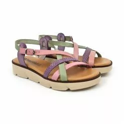 Womens Leather Flat Sandals Padded Insole 22106 Multicolor, By Blusandal -Comfort Heels Sales womens leather flat sandals padded insole 22106 multicolor by blusandal 5