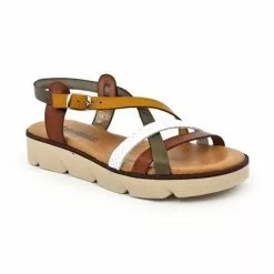 Womens Leather Flat Sandals Padded Insole 22106 Multileather, By Blusandal -Comfort Heels Sales womens leather flat sandals padded insole 22106 multileather by blusandal 2