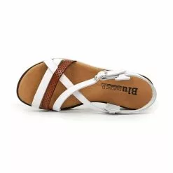 Womens Leather Flat Sandals Padded Insole 22106 White, By Blusandal -Comfort Heels Sales womens leather flat sandals padded insole 22106 white by blusandal 4