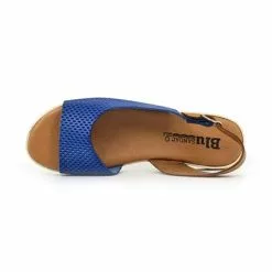 Womens Leather Flat Sandals Padded Insole 22115 Blue, By Blusandal -Comfort Heels Sales womens leather flat sandals padded insole 22115 blue by blusandal 4