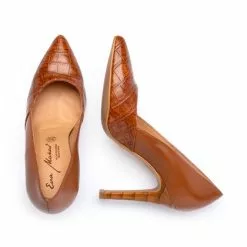 Womens Leather High Heeled Pumps Croco Engraving 1490 Leather, By Eva Mañas -Comfort Heels Sales womens leather high heeled pumps croco engraving 1490 leather by eva manas 2