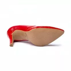 Womens Leather High Heeled Pumps Croco Engraving 1490 Red, By Eva Mañas -Comfort Heels Sales womens leather high heeled pumps croco engraving 1490 red by eva manas 3