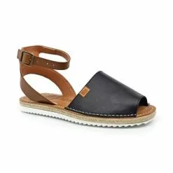 Womens Leather Menorcan Sandals Ankle Strap Padded Insole 15201 Black, By C. Ortuño -Comfort Heels Sales womens leather menorcan sandals ankle strap padded insole 15201 black by c ortuno 2