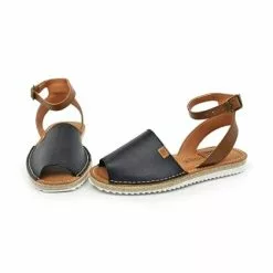 Womens Leather Menorcan Sandals Ankle Strap Padded Insole 15201 Black, By C. Ortuño -Comfort Heels Sales womens leather menorcan sandals ankle strap padded insole 15201 black by c ortuno 3