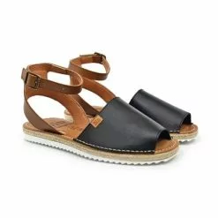 Womens Leather Menorcan Sandals Ankle Strap Padded Insole 15201 Black, By C. Ortuño -Comfort Heels Sales womens leather menorcan sandals ankle strap padded insole 15201 black by c ortuno 4