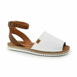 Womens Leather Menorcan Sandals Ankle Strap Padded Insole 15201 White, By C. Ortuño -Comfort Heels Sales womens leather menorcan sandals ankle strap padded insole 15201 white by c ortuno 2