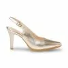 Womens Metallic Leather High Heeled Slingback Pumps 1495 Platinum, By Eva Mañas -Comfort Heels Sales womens metallic leather high heeled slingback pumps 1495 platinum by eva manas
