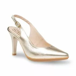 Womens Metallic Leather High Heeled Slingback Pumps 1495 Platinum, By Eva Mañas -Comfort Heels Sales womens metallic leather high heeled slingback pumps 1495 platinum by eva manas 2