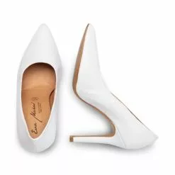 Womens Nappa Leather High Heeled Pumps 1494 White, By Eva Mañas -Comfort Heels Sales womens nappa leather high heeled pumps 1494 white by eva manas 2
