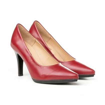 Womens Nappa Leather High Heeled Pumps 1500 Burgundy, By Eva Mañas 4 Womens Nappa Leather High Heeled Pumps 1500 Burgundy, By Eva Mañas - Image 2