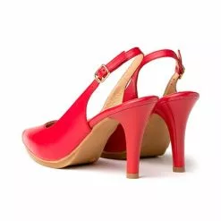 Womens Nappa Leather High Heeled Slingback Pumps 1495 Red, By Eva Mañas -Comfort Heels Sales womens nappa leather high heeled slingback pumps 1495 red by eva manas 2