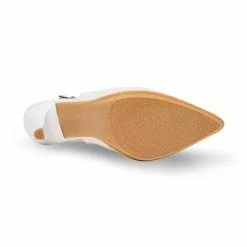 Womens Nappa Leather High Heeled Slingback Pumps 1495 White, By Eva Mañas -Comfort Heels Sales womens nappa leather high heeled slingback pumps 1495 white by eva manas 3