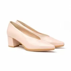 Womens Nappa Leather Low Heeled Comfort Pumps 1497 Nude , By Eva Mañas -Comfort Heels Sales womens nappa leather low heeled comfort pumps 1497 nude by eva manas 2