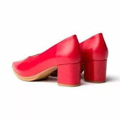 Womens Nappa Leather Low Heeled Comfort Pumps 1497 Red , By Eva Mañas -Comfort Heels Sales womens nappa leather low heeled comfort pumps 1497 red by eva manas 2