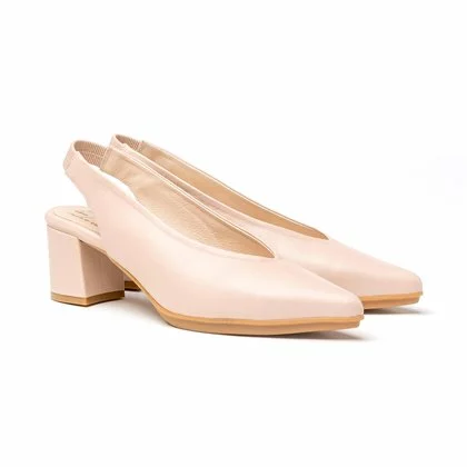 Womens Nappa Leather Slingback Comfort Pumps Medium Heeled 1496 Nude, By Eva Mañas 4 Womens Nappa Leather Slingback Comfort Pumps Medium Heeled 1496 Nude, By Eva Mañas - Image 2
