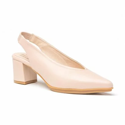 Womens Nappa Leather Slingback Comfort Pumps Medium Heeled 1496 Nude, By Eva Mañas 5 Womens Nappa Leather Slingback Comfort Pumps Medium Heeled 1496 Nude, By Eva Mañas - Image 3