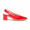 Womens Nappa Leather Slingback Comfort Pumps Medium Heeled 1496 Red, By Eva Mañas