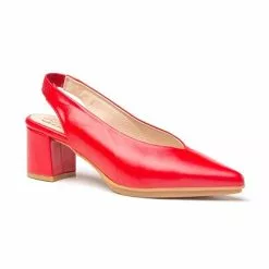Womens Nappa Leather Slingback Comfort Pumps Medium Heeled 1496 Red, By Eva Mañas -Comfort Heels Sales womens nappa leather slingback comfort pumps medium heeled 1496 red by eva manas 2