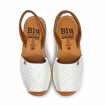 Womens Platform Braided Leather Menorcan Sandals Padded Insole 10462 White, By C. Ortuño 5 Womens Platform Braided Leather Menorcan Sandals Padded Insole 10462 White, By C. Ortuño - Image 4