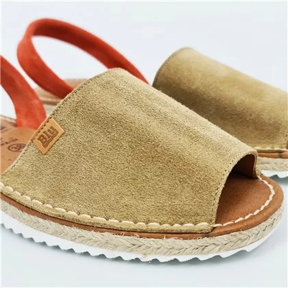 Womens Platform Split Leather Menorcan Sandals Padded Insole 15202 Beige, By C. Ortuño 4 Womens Platform Split Leather Menorcan Sandals Padded Insole 15202 Beige, By C. Ortuño - Image 2