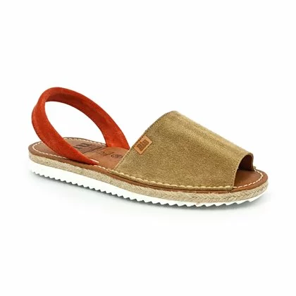 Womens Platform Split Leather Menorcan Sandals Padded Insole 15202 Beige, By C. Ortuño 5 Womens Platform Split Leather Menorcan Sandals Padded Insole 15202 Beige, By C. Ortuño - Image 3