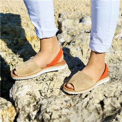 Womens Platform Split Leather Menorcan Sandals Padded Insole 15202 Beige, By C. Ortuño 6 Womens Platform Split Leather Menorcan Sandals Padded Insole 15202 Beige, By C. Ortuño - Image 4