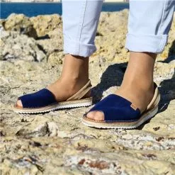 Womens Platform Split Leather Menorcan Sandals Padded Insole 15202 Navy, By C. Ortuño -Comfort Heels Sales womens platform split leather menorcan sandals padded insole 15202 navy by c ortuno 3