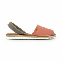 Womens Platform Split Leather Menorcan Sandals Padded Insole 15202 Pink, By C. Ortuño
